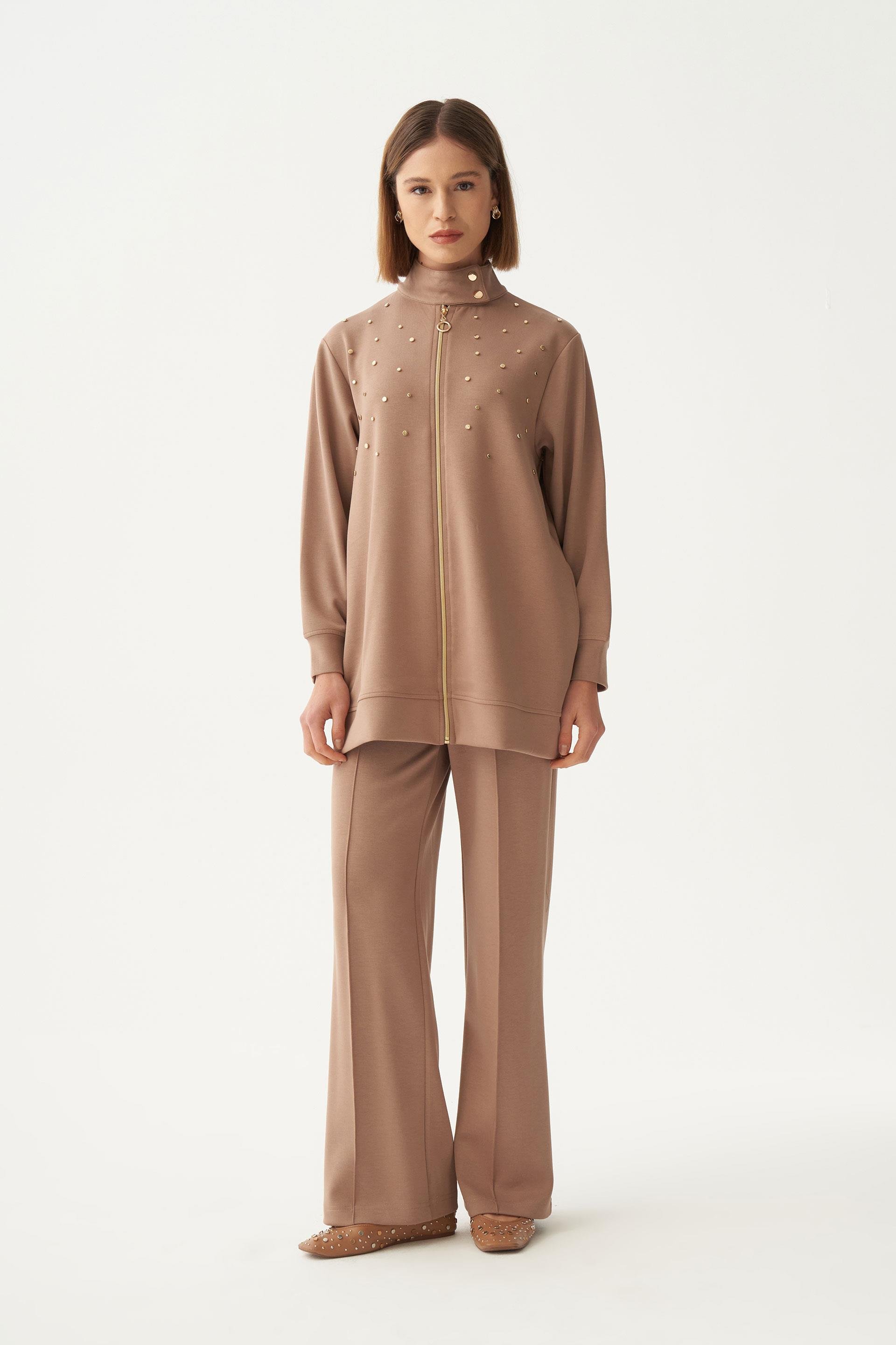 Vizon-Yumuşak Dokulu Gold Droplu Eşofman Takımı