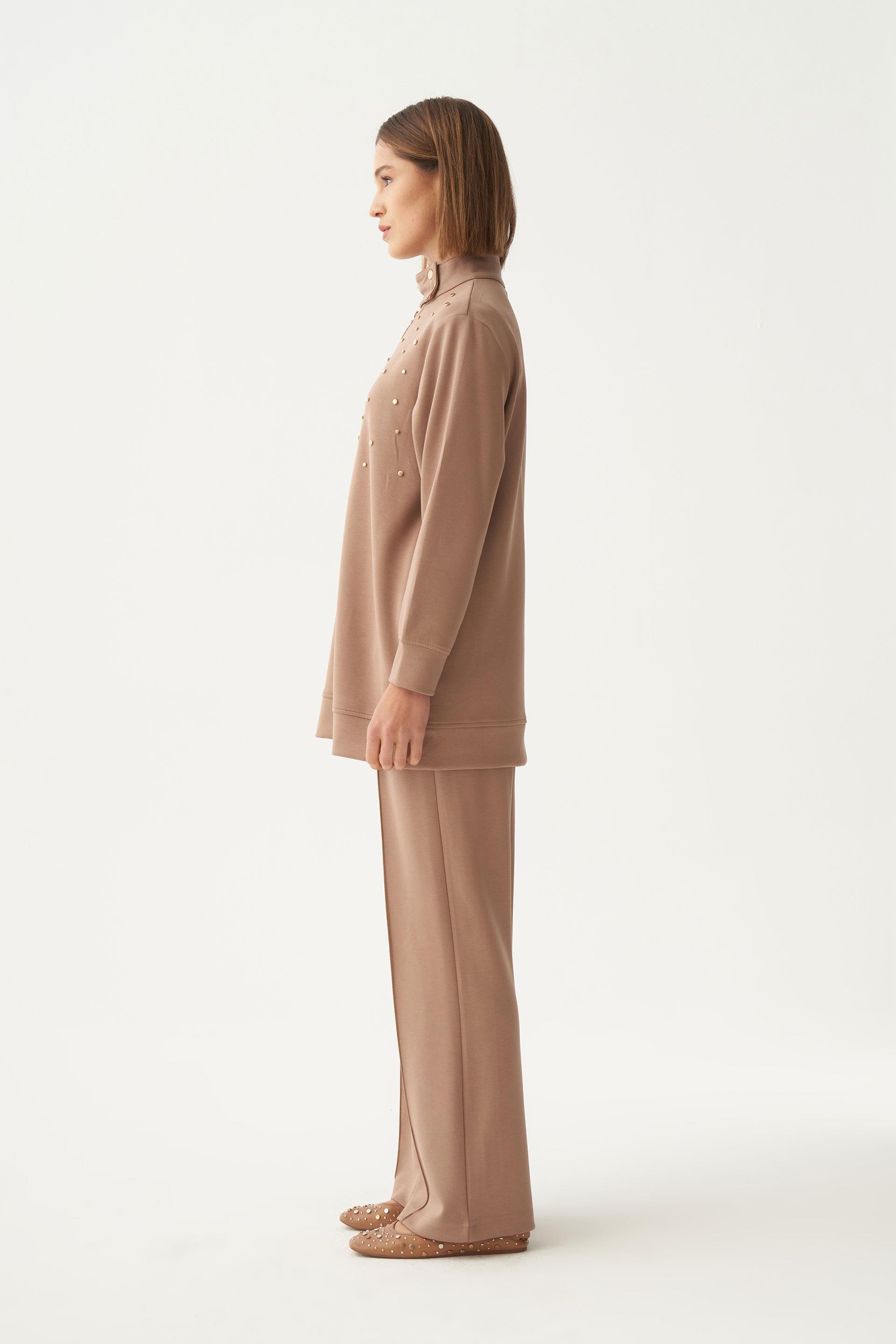 Vizon-Yumuşak Dokulu Gold Droplu Eşofman Takımı