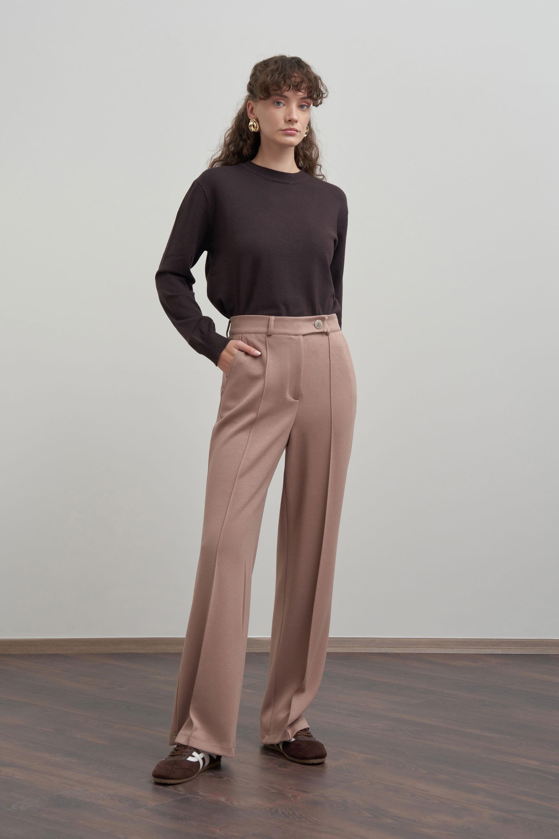 Vizon-Yumuşak Dokulu Palazzo Pantolon