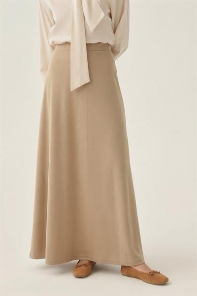 Bej-Yumuşak Dokulu Çan Etek