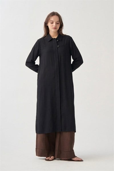 Siyah-Apolet Detay Gömlek