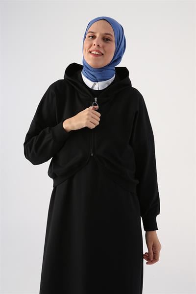Black-Short Cardigan Sleeveless Dress Suit
