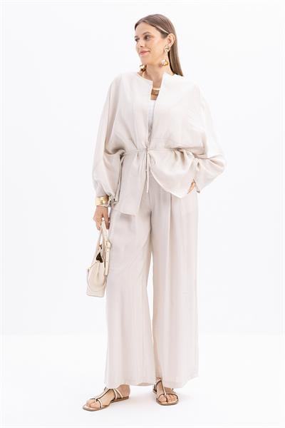 Taş-Belden Bağcıklı Modal Kimono