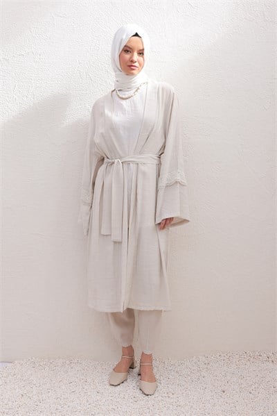 Taş-Kolu Fisto Detaylı Kimono
