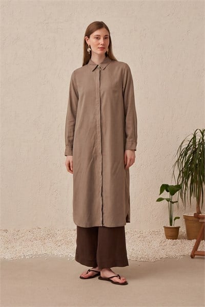 Taş-Tensel Denim Gömlek Tunik