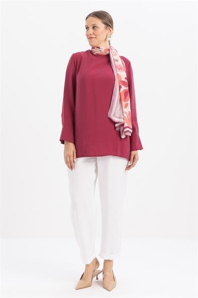 Plum - Modal Tunic With Dart Detail