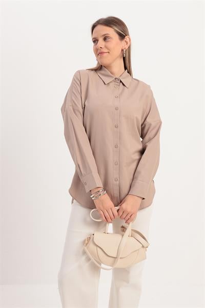 Vizon-Oversize Basic Gömlek