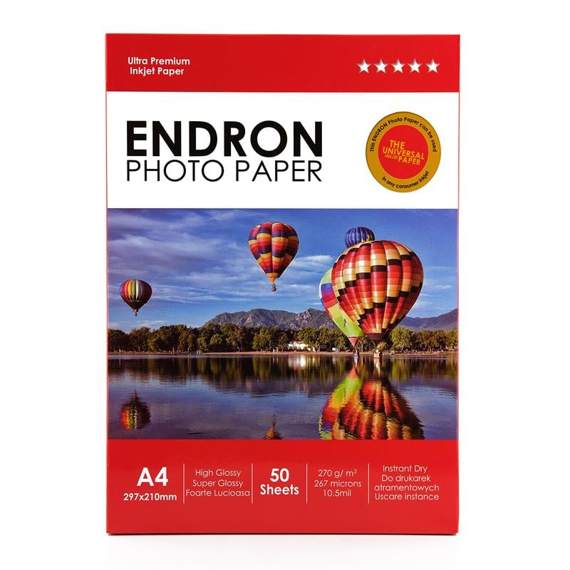 Endron Photo Paper A4 Glossy-Parlak (20X30cm) 50'lik 270g