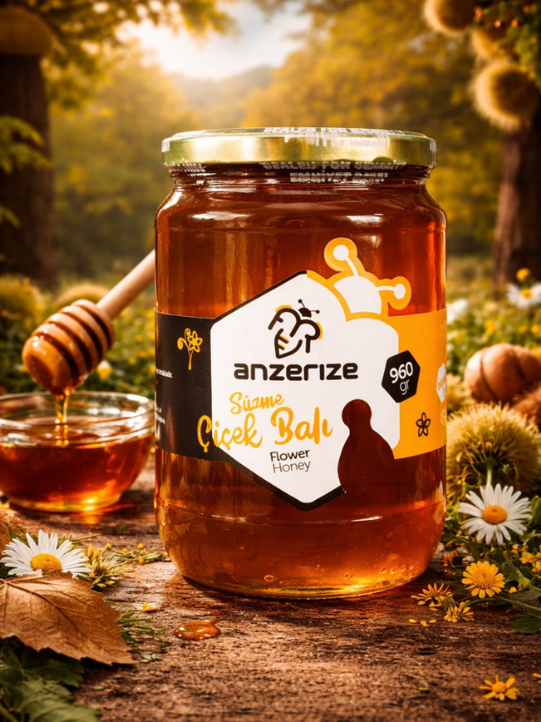 ANZERİZE SÜZME ÇİÇEK BALI 960 GR (İSPİR YÖRESİ)
