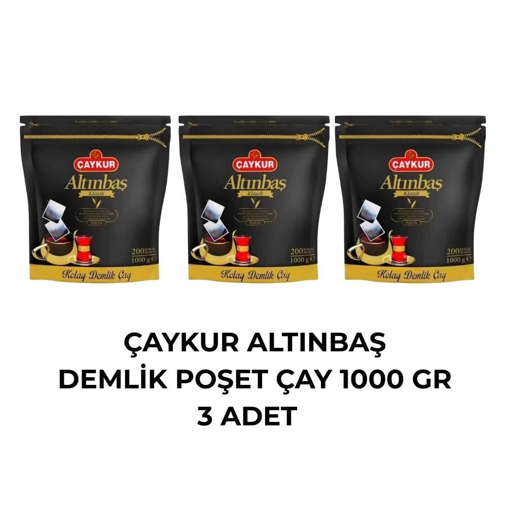 Çaykur Altınbaş Demlik Poşet Çay 1000 gr - 3 Adet