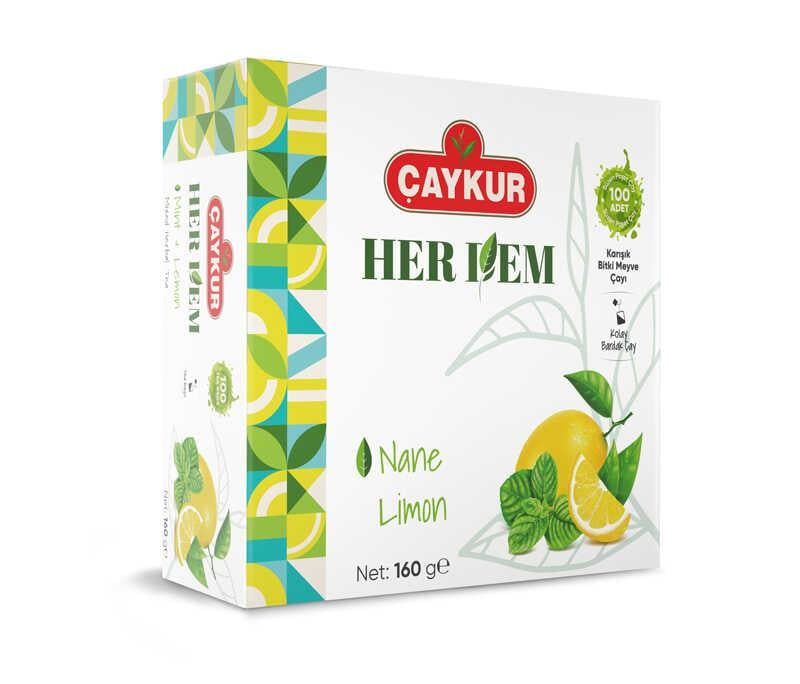 ÇAYKUR HERDEM NANE LİMON ÇAYI SÜZEN POŞET 160 GR 