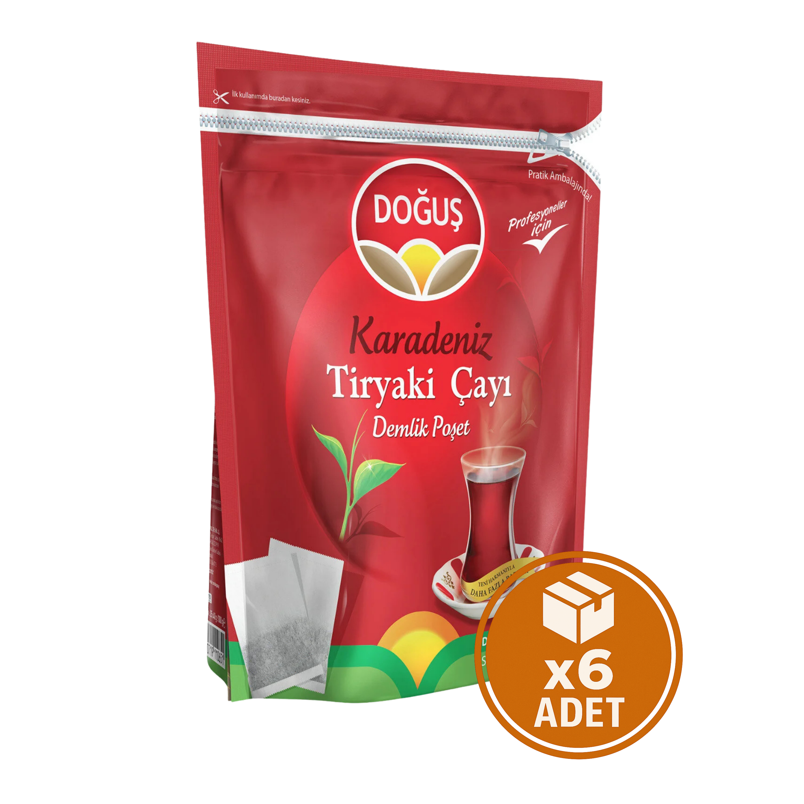 Doğuş Çay Karadeniz Tiryaki Çayı Demlik Poşet 25x40 gr - 6 lı Avantaj Paket