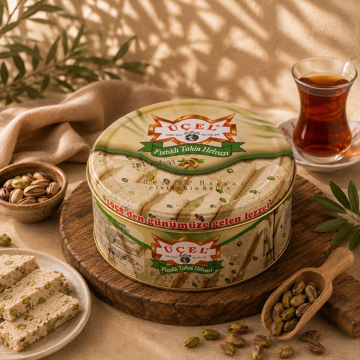 Üçel Fıstıklı Tahin Helvası 830 g - teneke