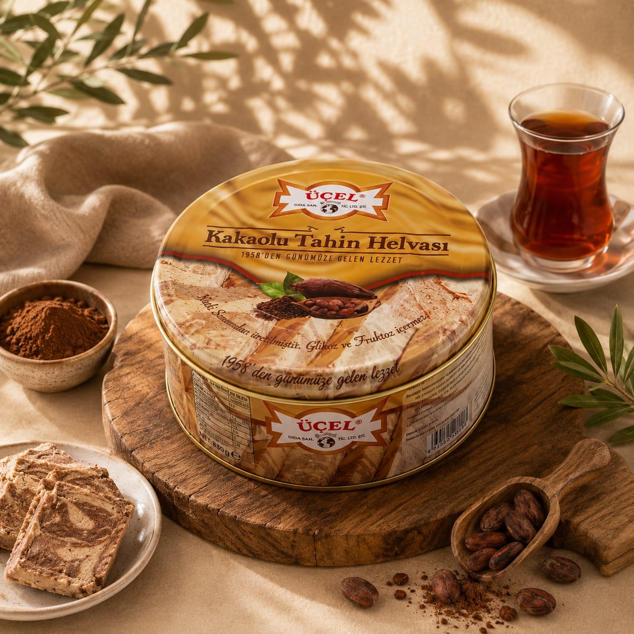 Üçel Kakaolu Tahin Helvası 830 g - teneke