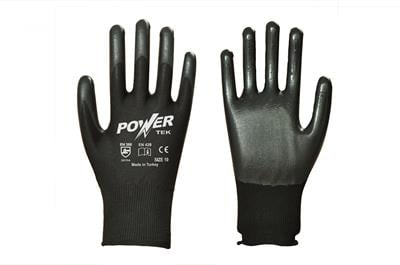 POWERTEK SİYAH NİTRİL KAPLI POLYESTER ELDİVEN