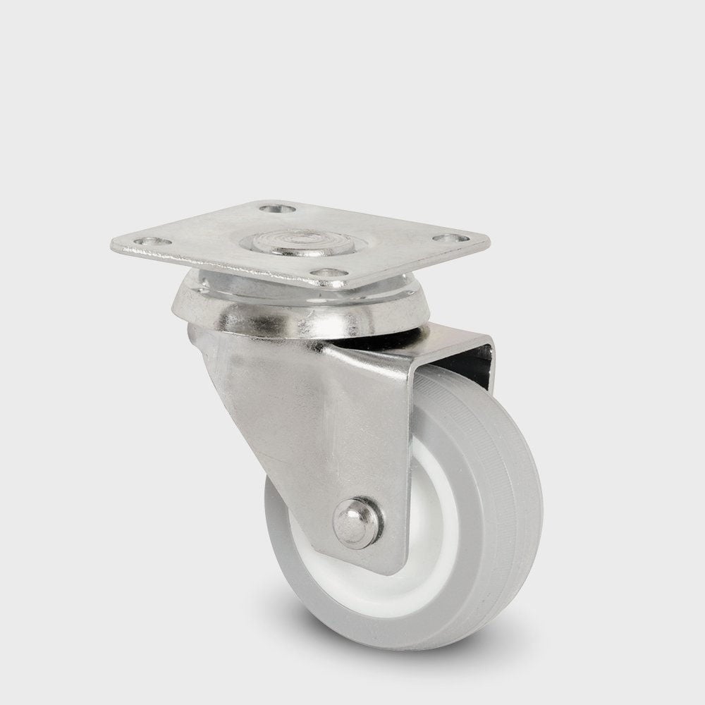 Burak Gri Beyaz 50 mm Tablalı PVC Tekerlek (0552ZHG)