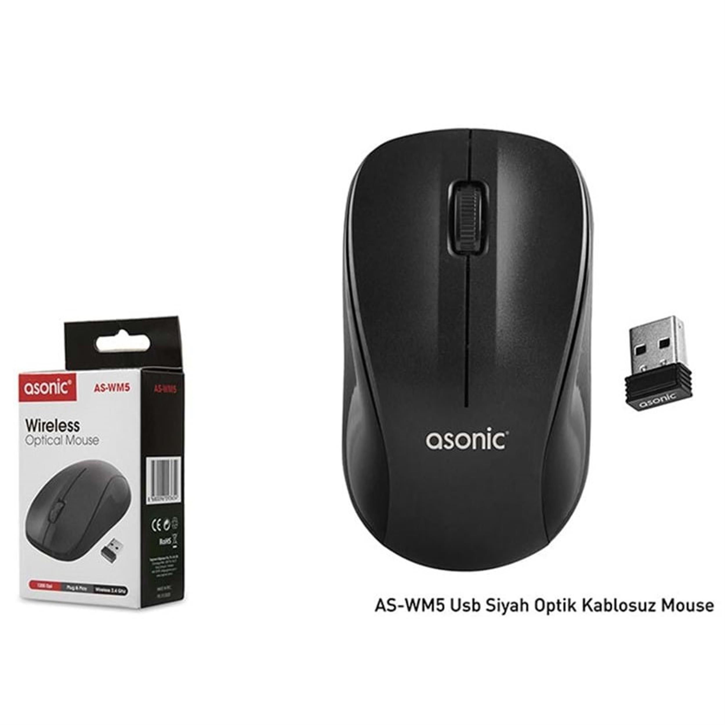 Asonic Siyah Kablosuz Mouse (193993)