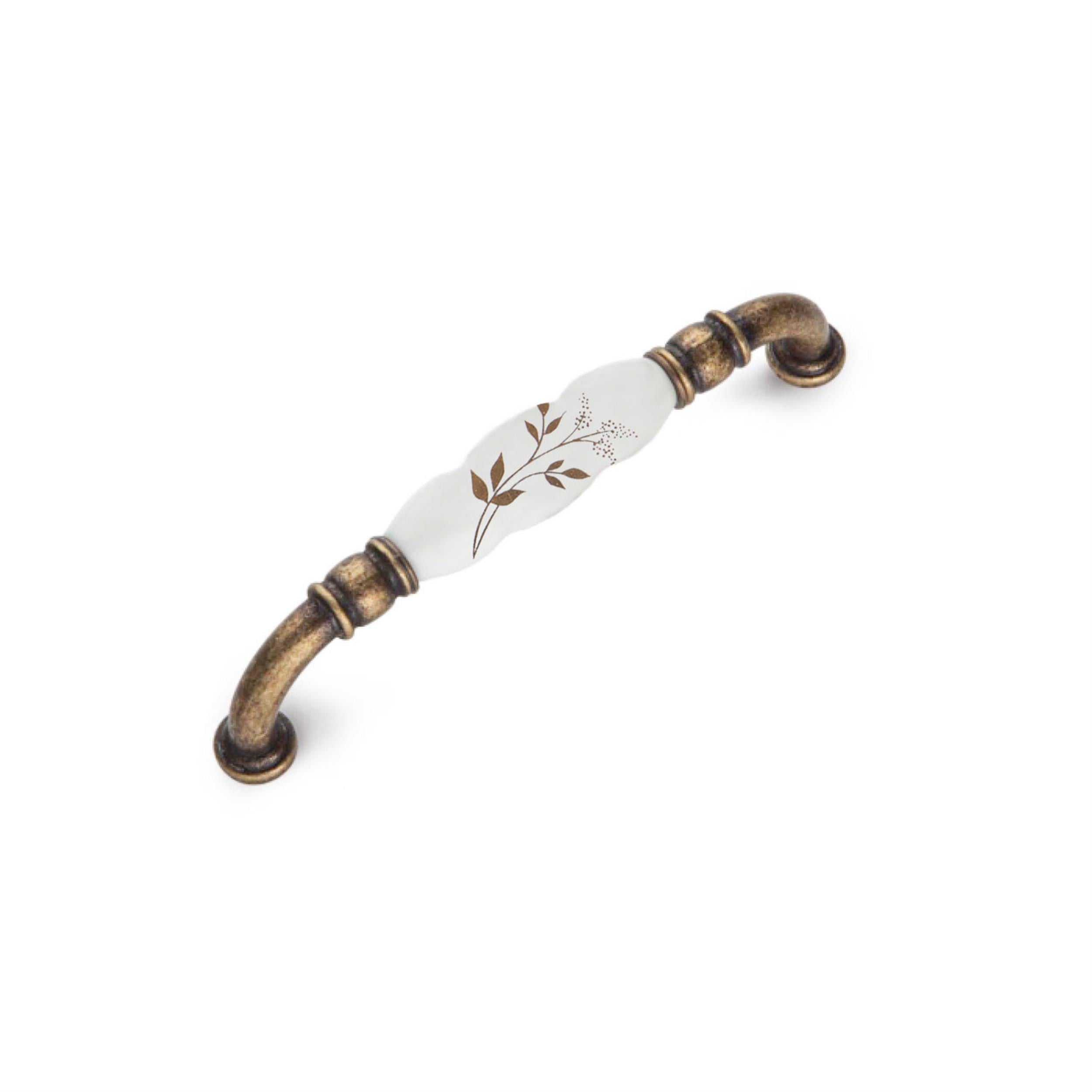 Tomurcuk Dolap Antik 178 Nolu Desenli 128 mm 2050 Serisi Porselen Çekme Mobilya Kulbu (2050-40-128-178)