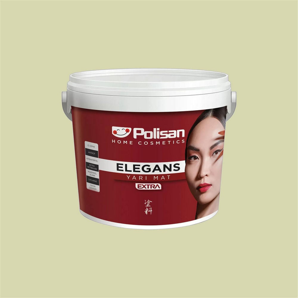 Polisan 4346 - Karizmatik Yeşil - Cİ-7333 15 Litre Elegans Extra Yarı Mat İç Cephe Boyası (25600022200)