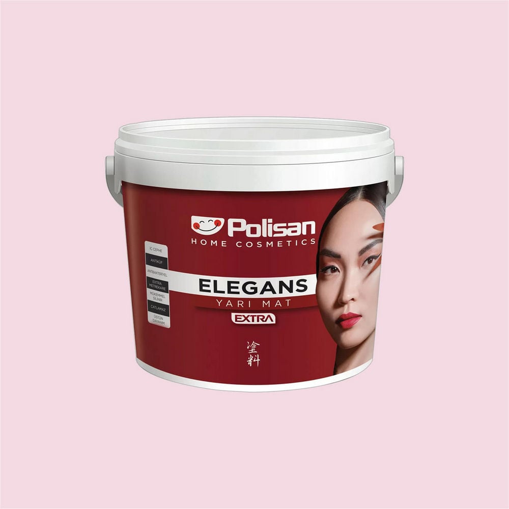 Polisan 4197 - Elegan Pembe - Cİ-7022 2,5 Litre Elegans Extra Yarı Mat İç Cephe Boyası (25600061000)