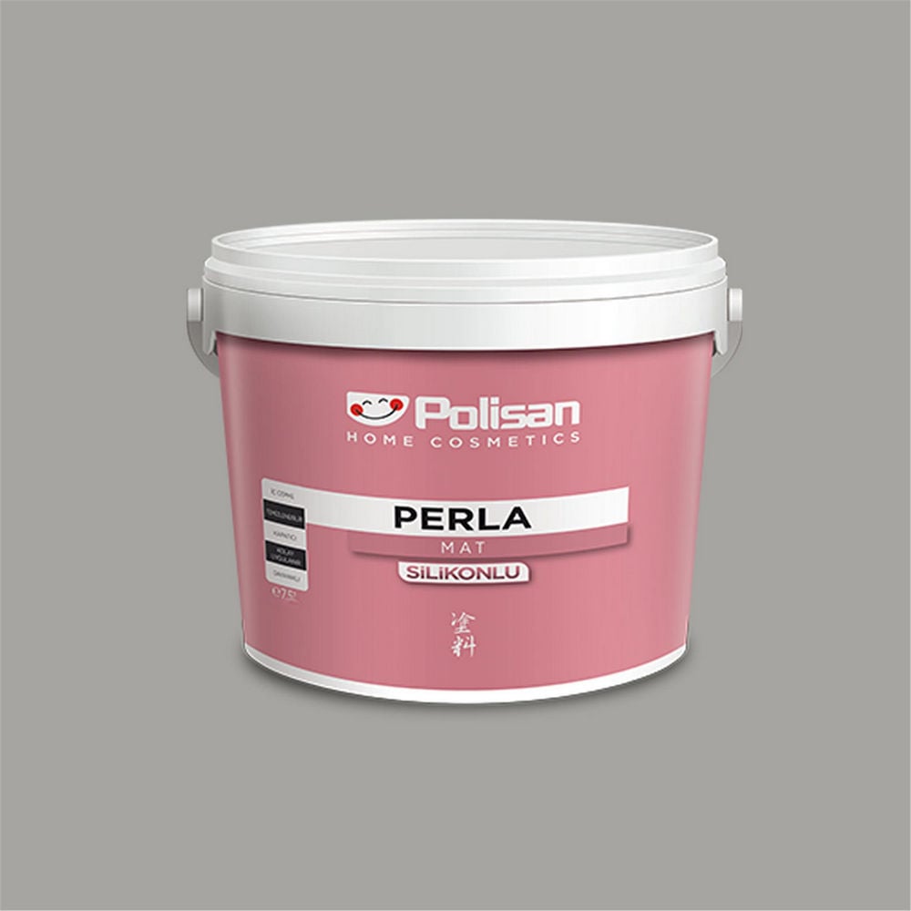 Polisan 4484 - Karizmatik Gri - Cİ-7623 12,5 Litre Perla Mat Silikonlu İç Cephe Boyası (28800012200)