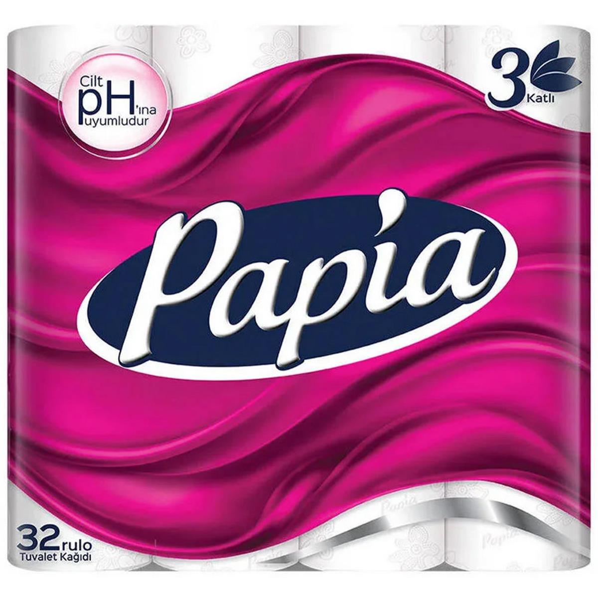Papia 3 Katlı Tuvalet Kağıdı (32 Rulo) (50000358)