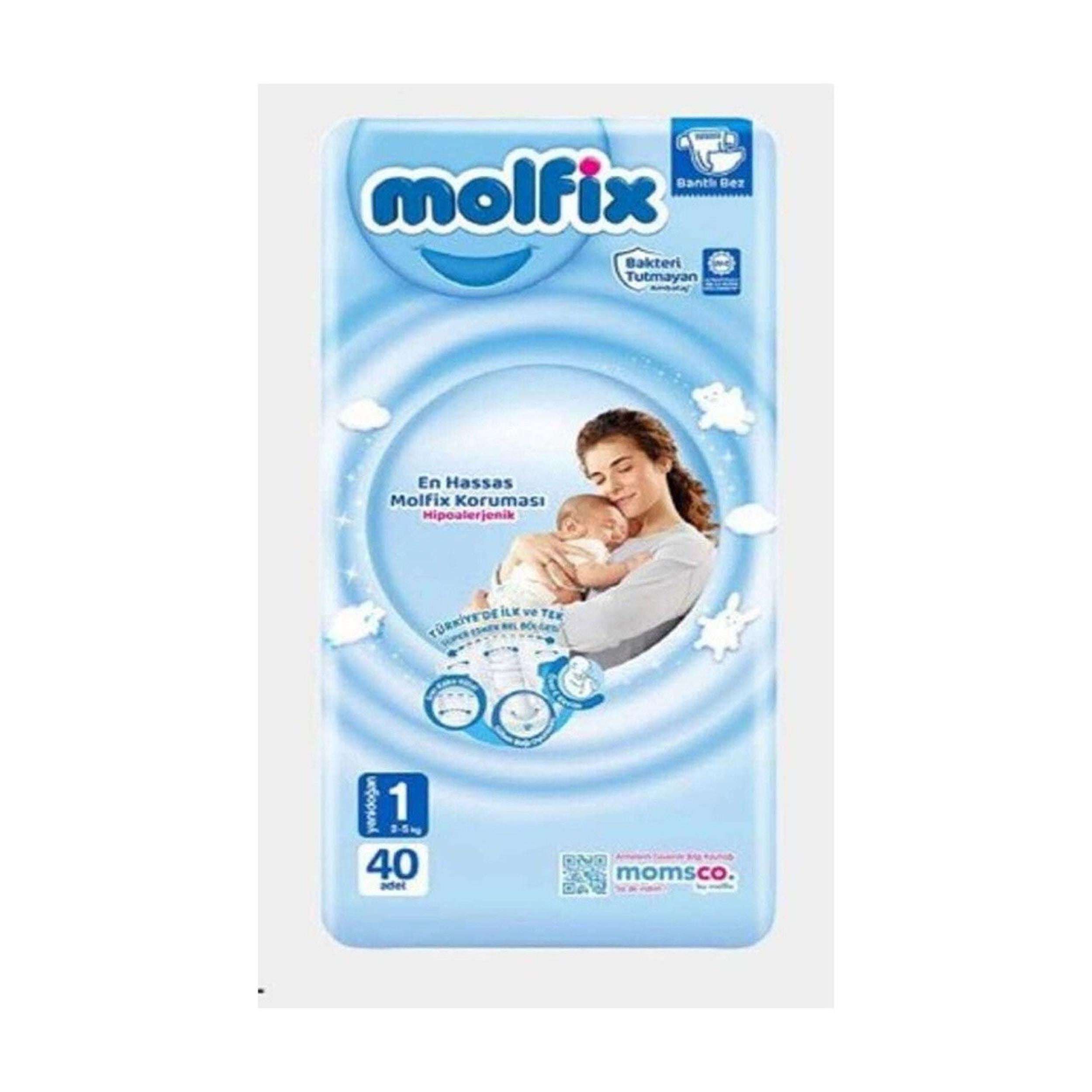 Molfix 1 Beden Yeni Doğan 2-5 Kg Jumbo Bebek Bezi (40 Adet) (50000917)