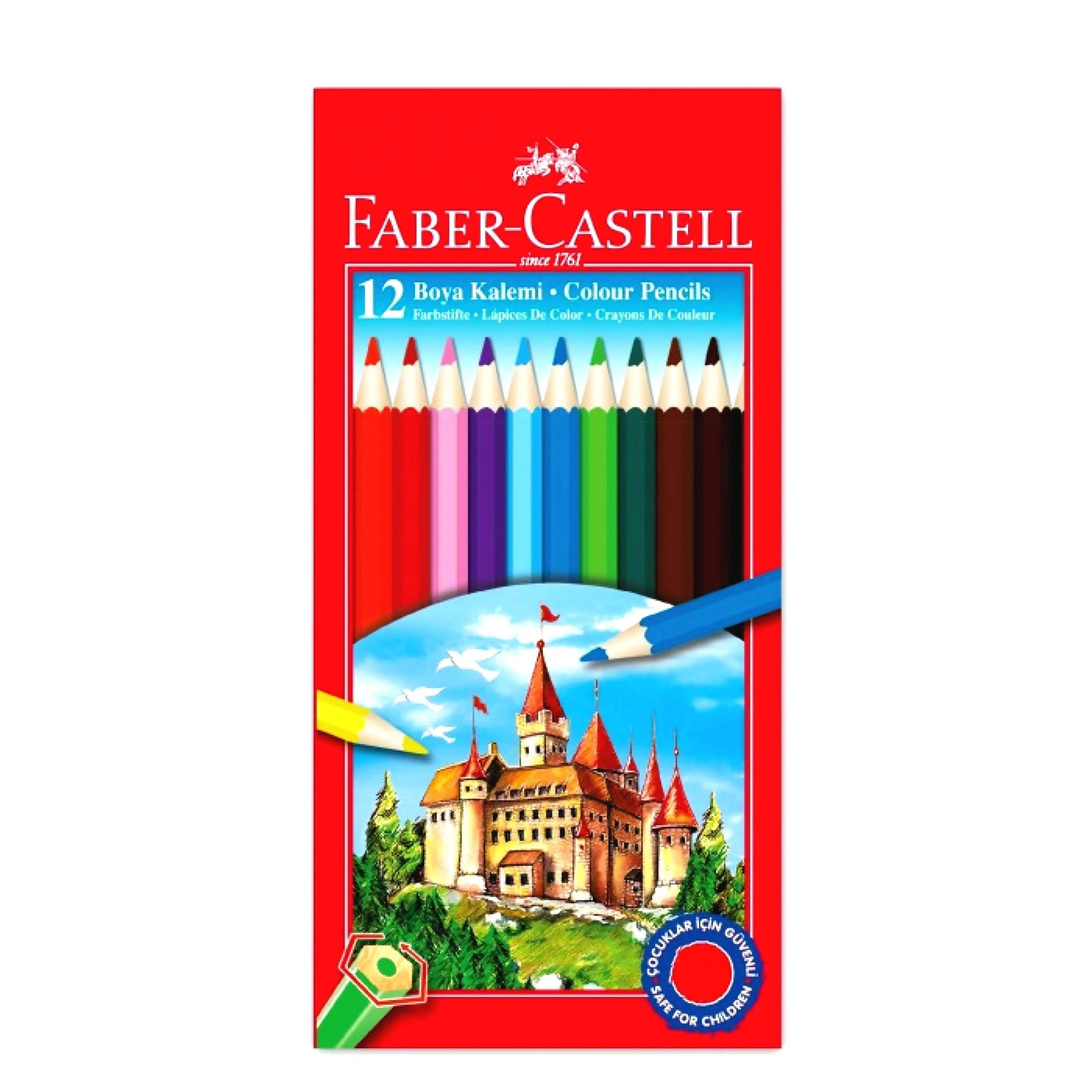 Faber Castell 12 Renk Tam Boy Karton Kutu Boya Kalemi (52-5171116312)