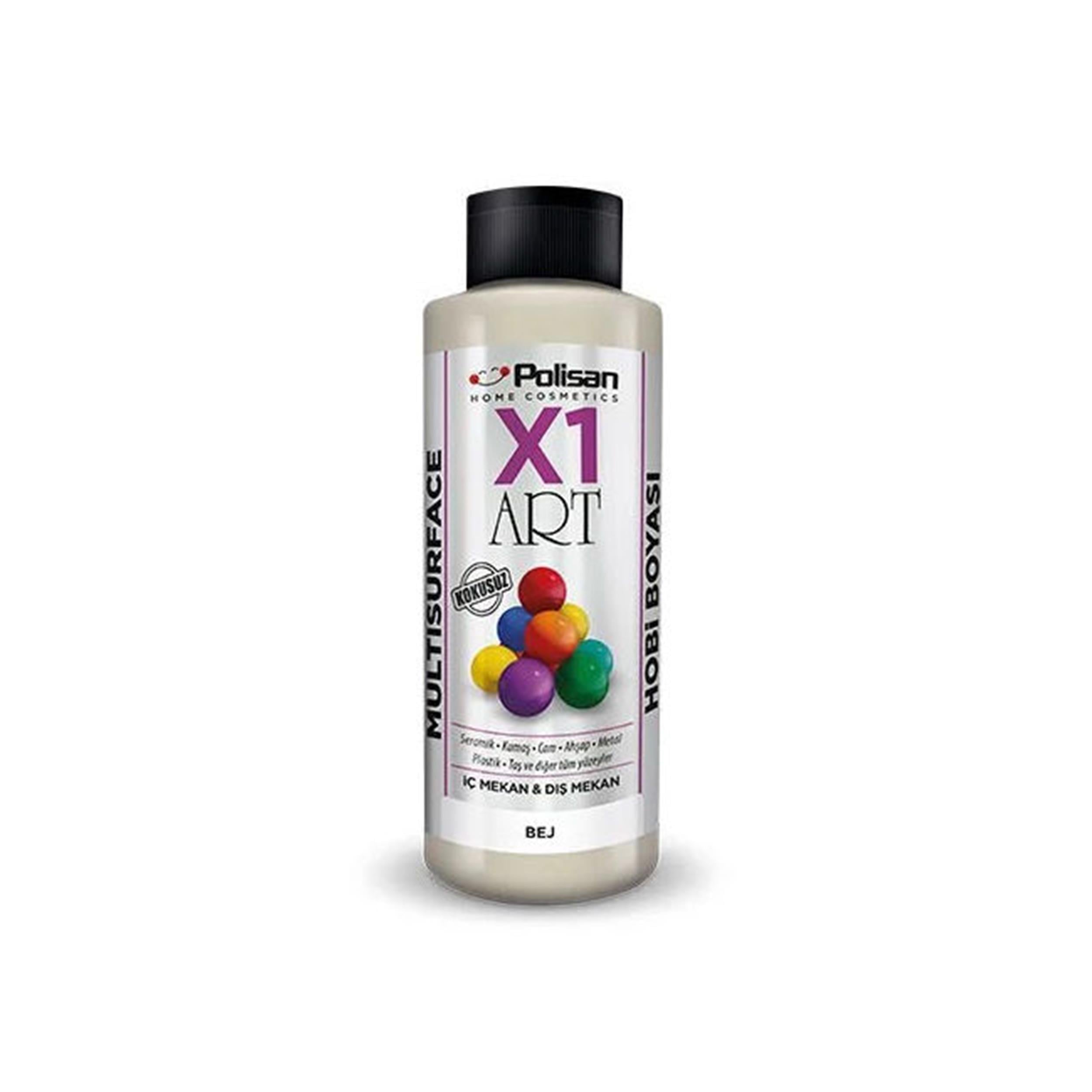 Polisan Bej 120 Ml. X1 Art Multisurface Hobi Boyası (98600090200)