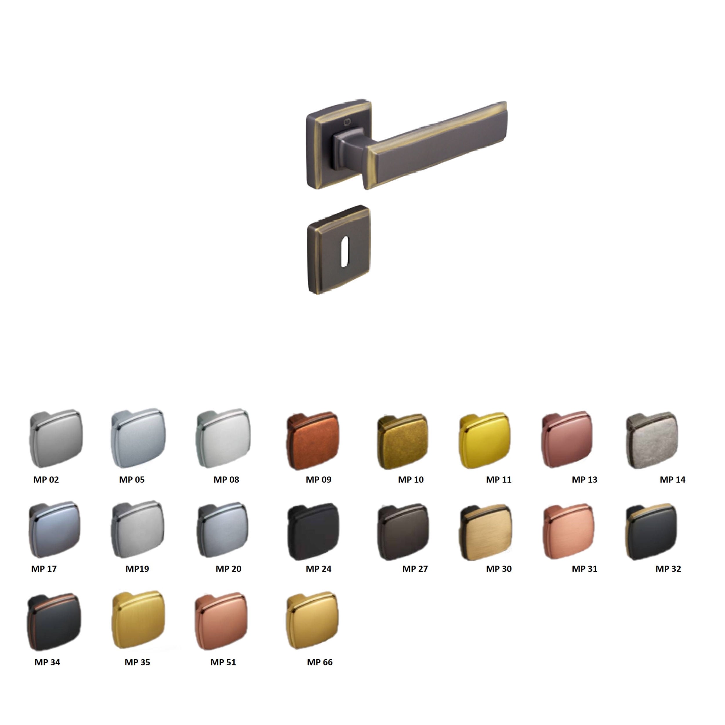 ÇEBİ Mat Siyah Rozetli Rome Oda Kapı Kolu MP24 (A51049163124)