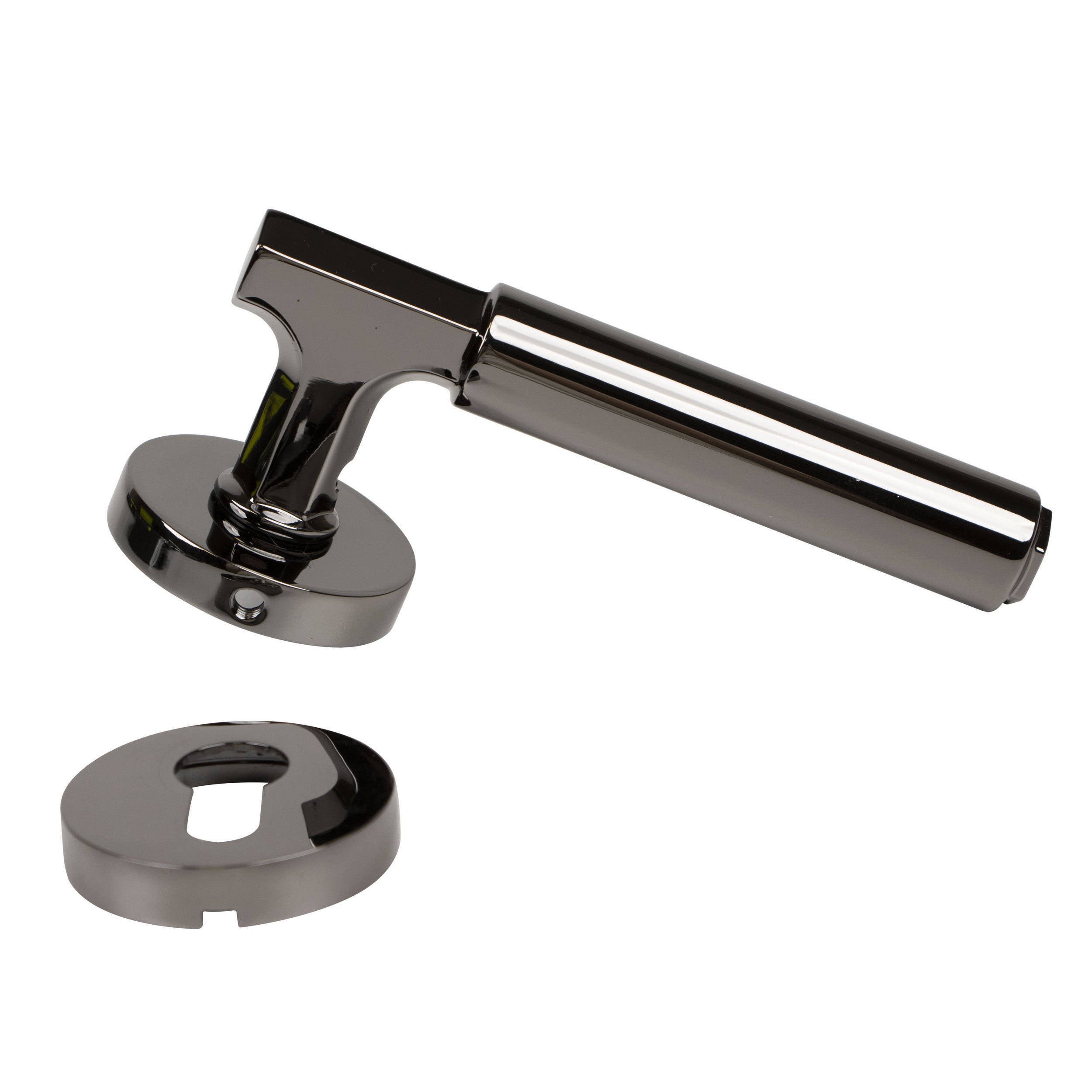 ÇEBİ Parlak Antrasit Rozetli Irıs Yale Kapı Kolu MP17 (A51269190117)