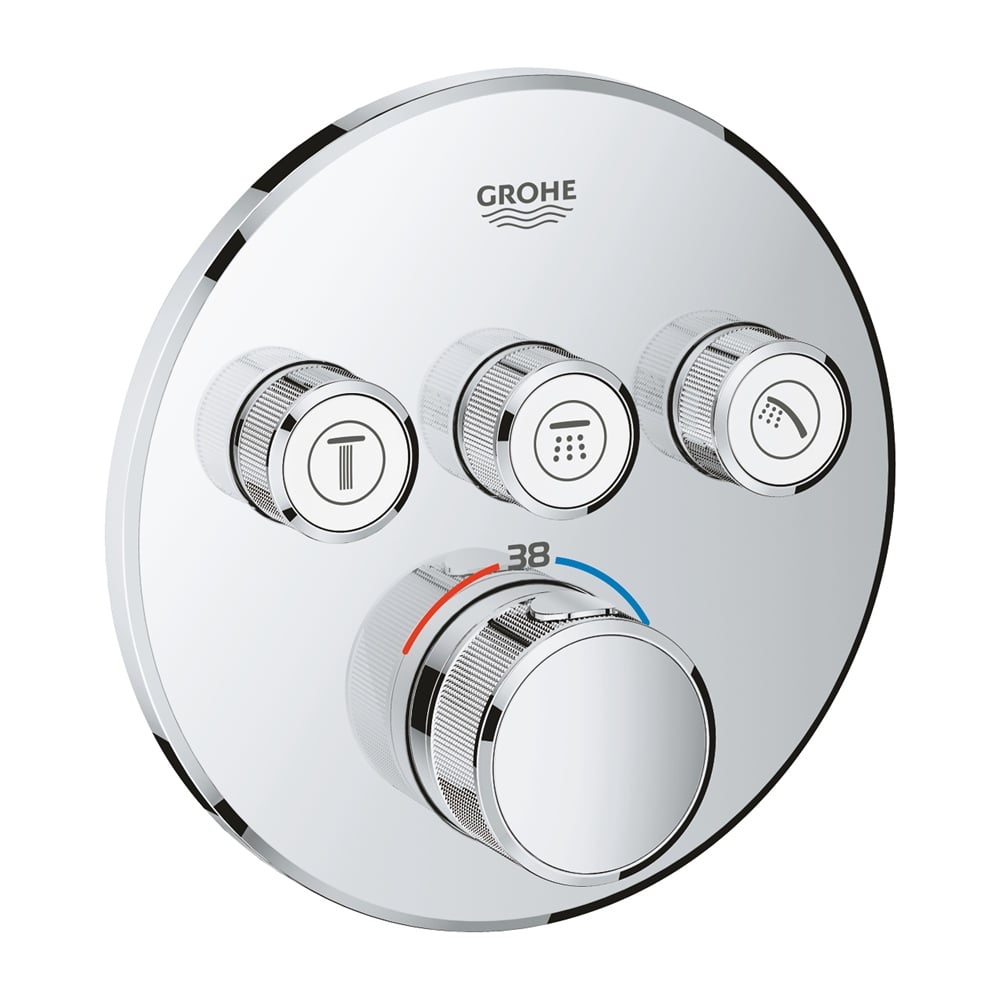 Grohtherm Smart Kontrol Üç Valfli Akış Kontrollü Termostatik Duş Bataryası (BR-29121000)