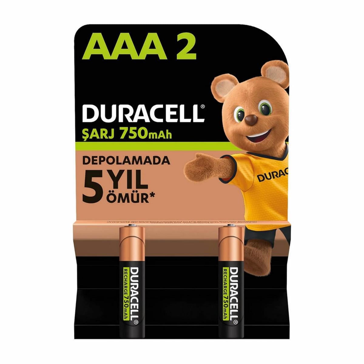 Duracell AAA 1.2 V 750 Mah Şarj Edilebilir İnce Kalem Pil (2 Adet) (DRCL-7939)
