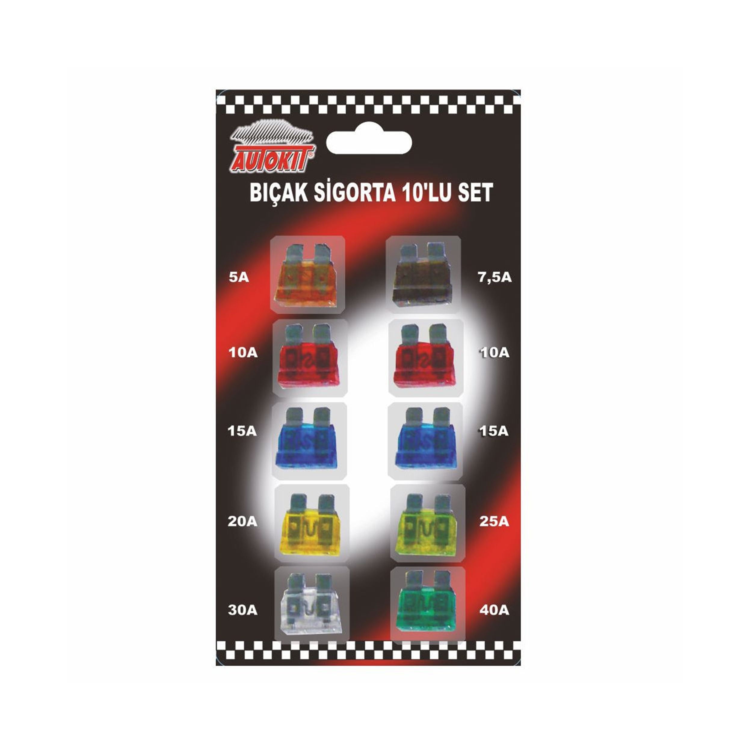 Autokit Japon Bıçak Araç Sigortası (10 Adet) (FA1-113)