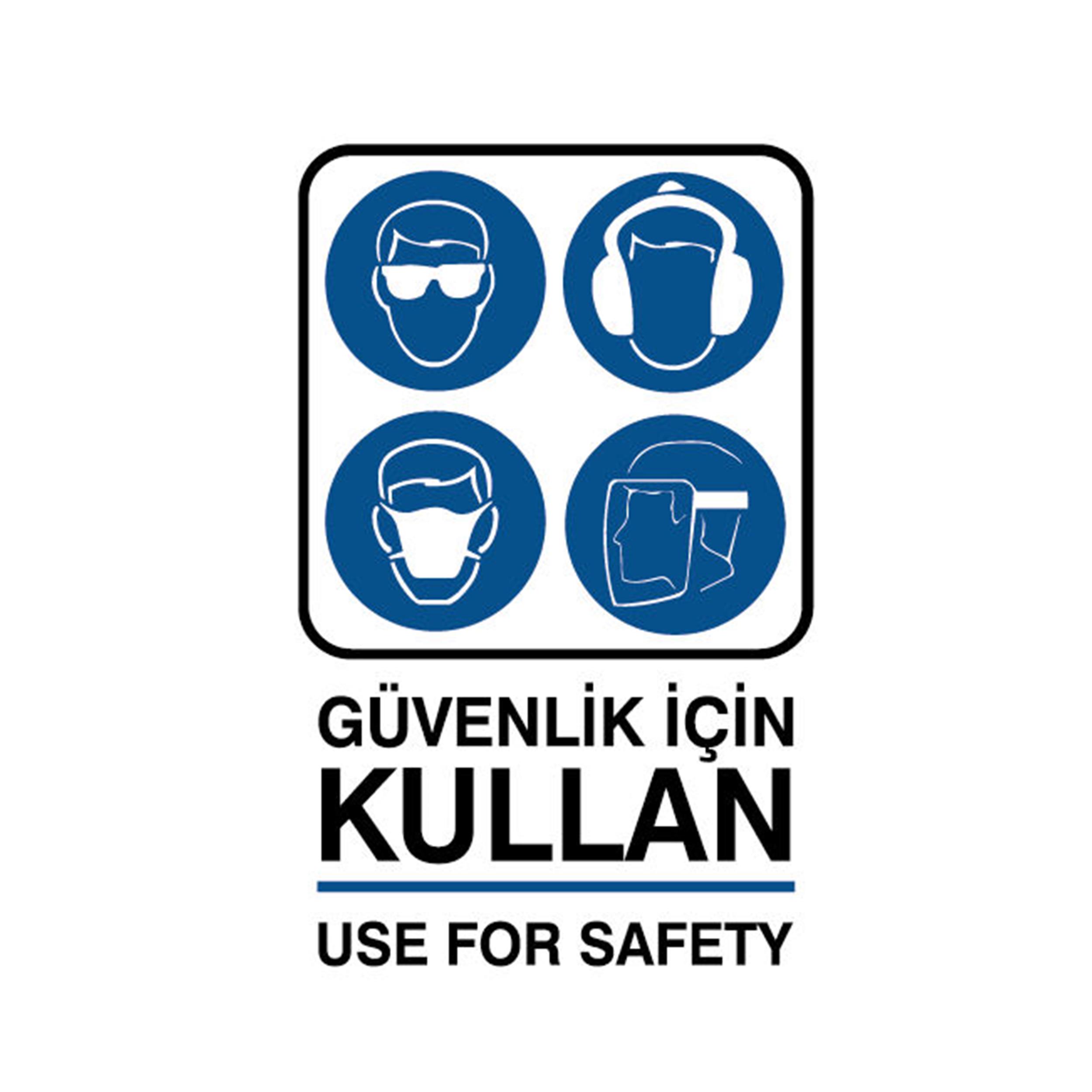 İzmir Fırça 25,5x36 cm Metal Güvenlik İçin Kullan Uyarı Tabelası (İZ-551831)