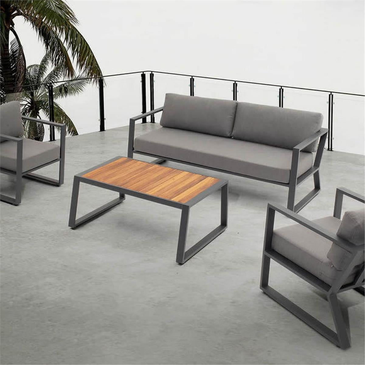 La Bloom Krem Zeugma 3+1+1+Sehpa Bahçe Mobilyası (LABLOOM.ZEUGMA07)