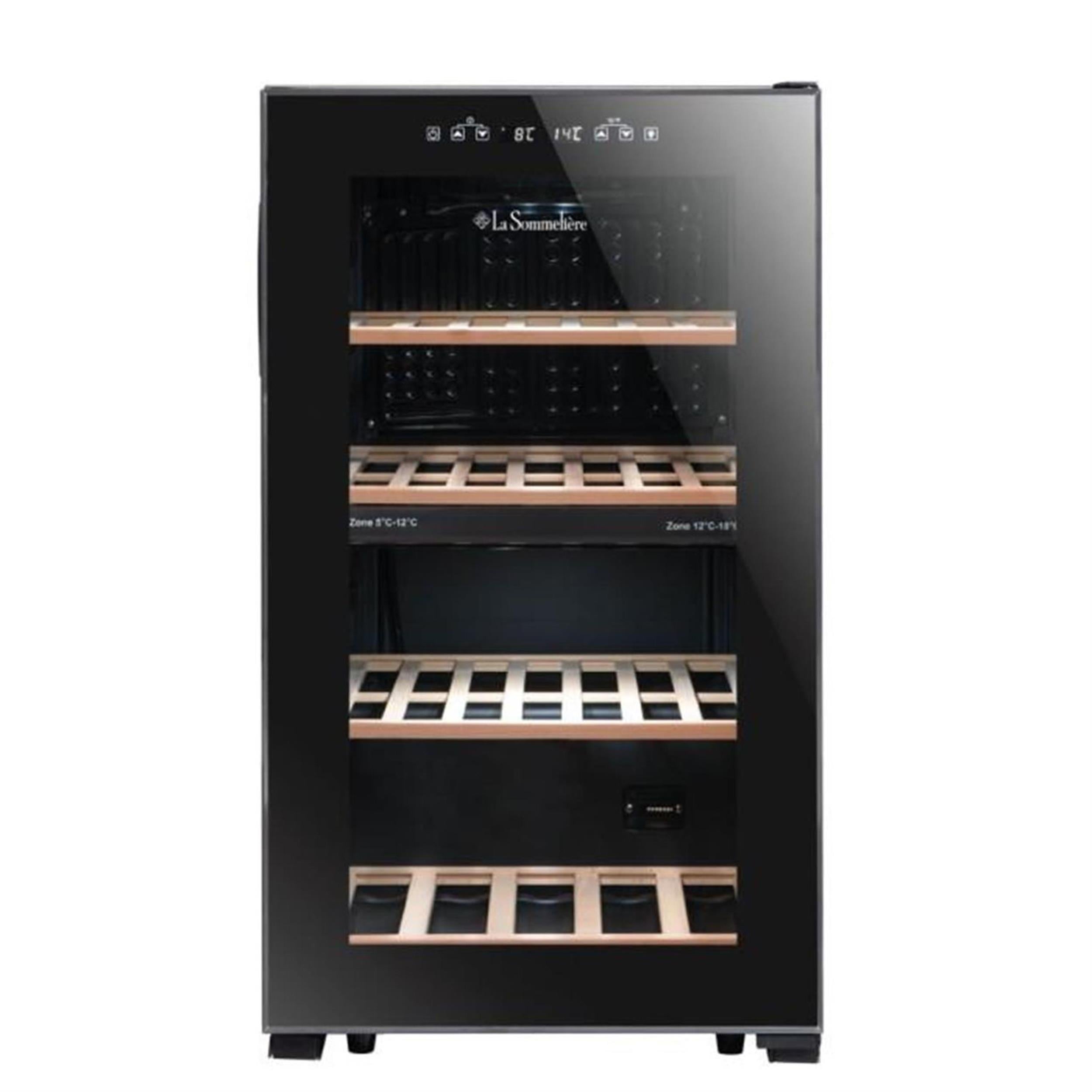La Sommeliere Siyah 2 Zon 50 Şişe Kapasiteli Service Solo Şarap Dolabı (LS512ZBLACK)