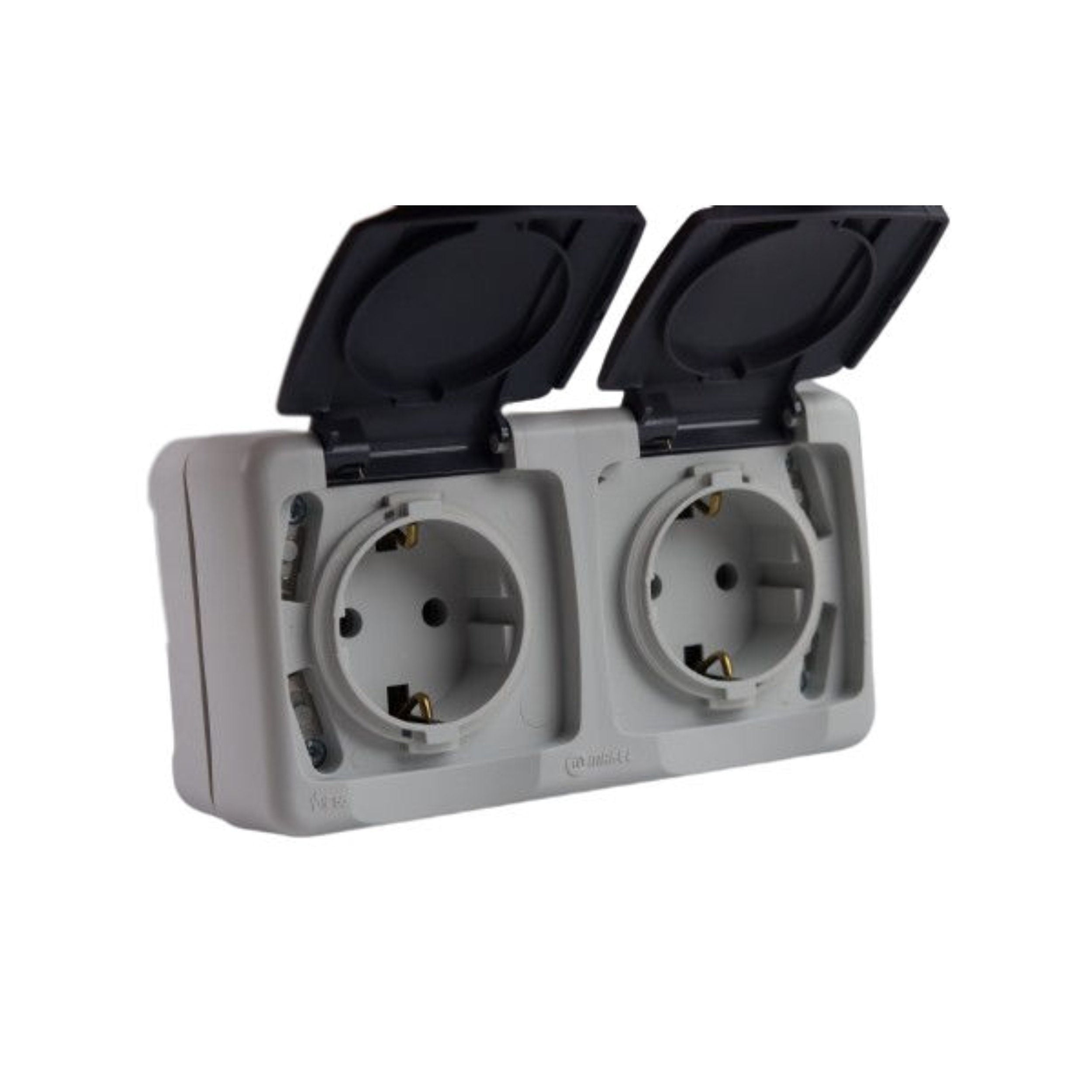 Makel IP 55 Nemli Yer Sıva Üstü İkili Kapaklı Topraklı Priz (MAKEL.36064201)