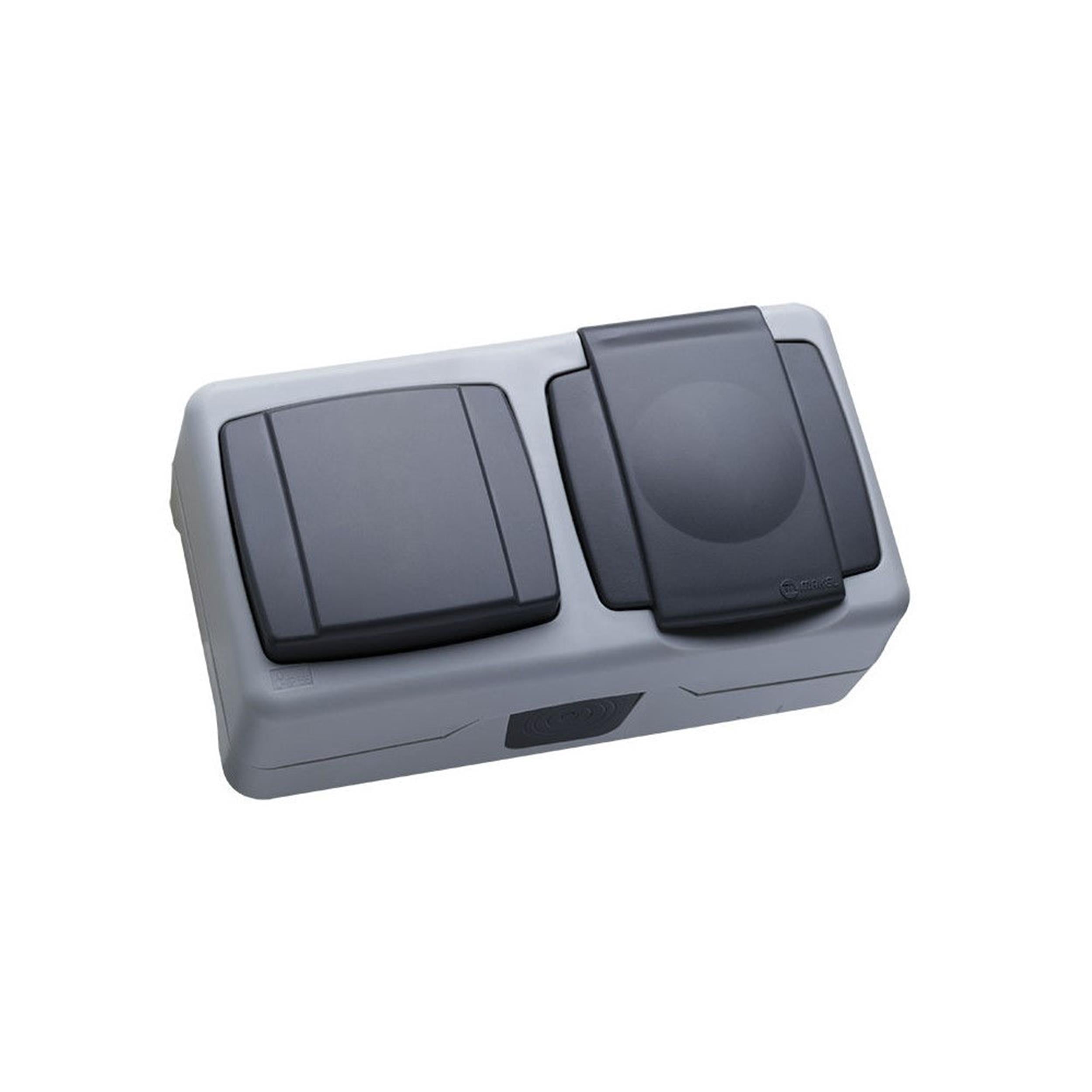 Makel IP 55 Nemli Yer Sıva Üstü İkili Komütatör + Topraklı Priz (MAKEL.36064203)