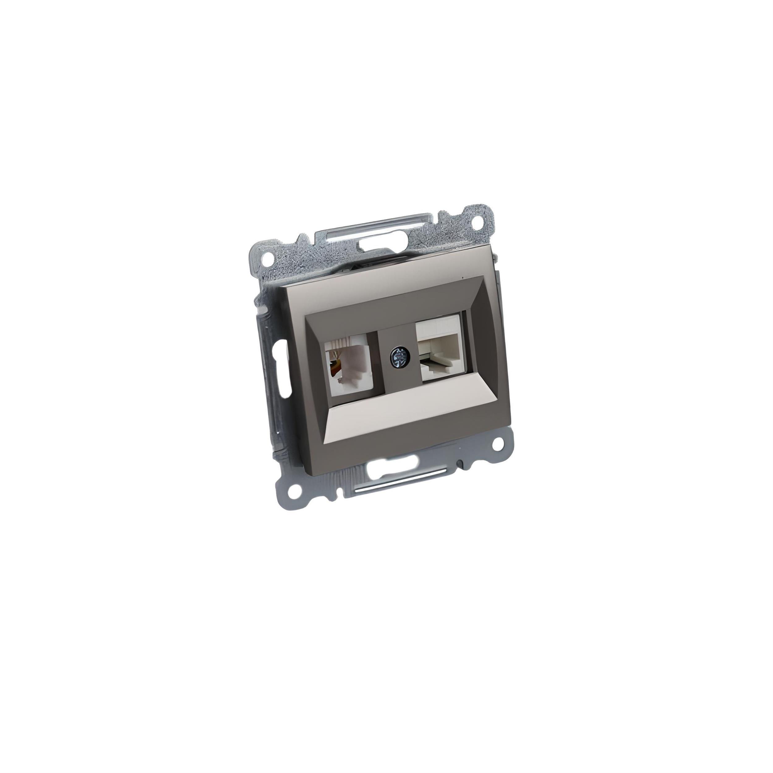 Makel Yeşil Defne İkili Data Priz CAT 5 + Nümeris Modül + Kapak (MAKEL.43052037)