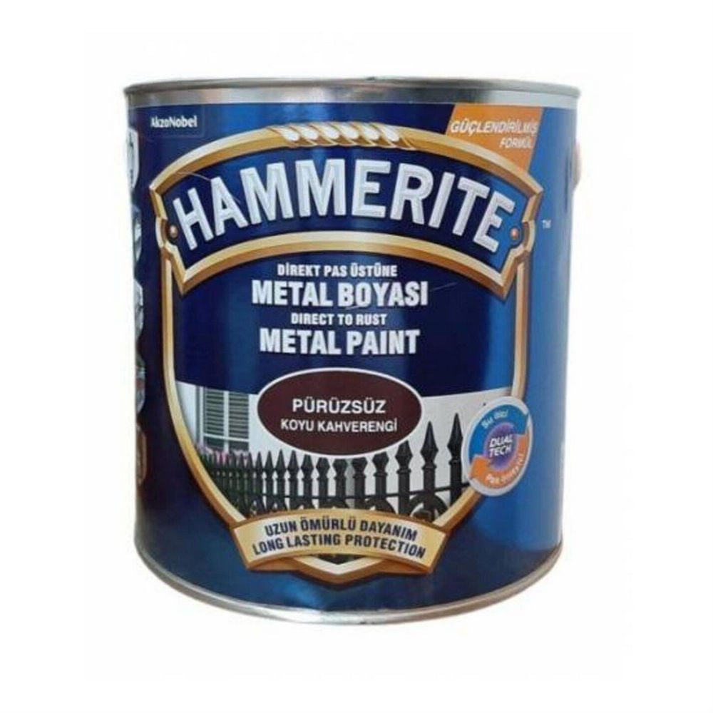Hammerite Koyu Kahve Rengi 2,5 Litre Direkt Pas Üstü Düz Metal Boyası (MARSHALL.5353617)