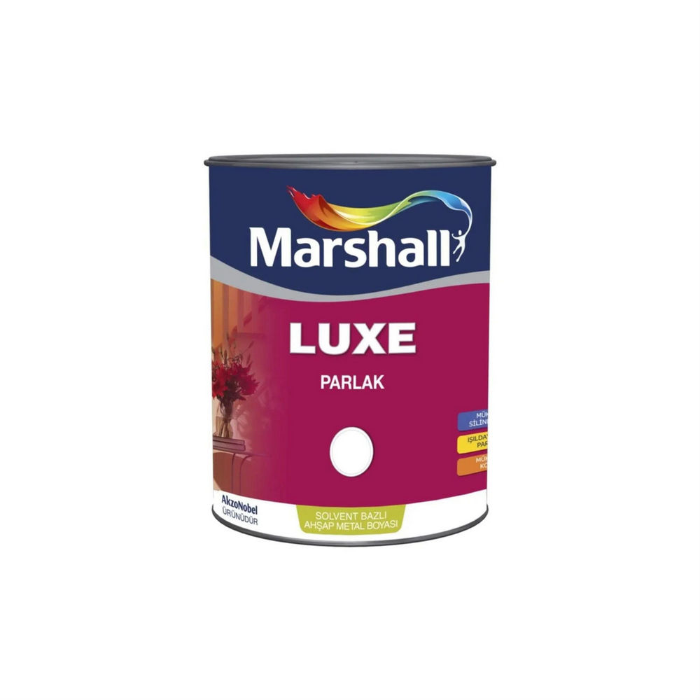 Marshall Beyaz 2,5 Litre Luxe Parlak Sentetik Yağlı Metal Boyası (MARSHALL.5598926)