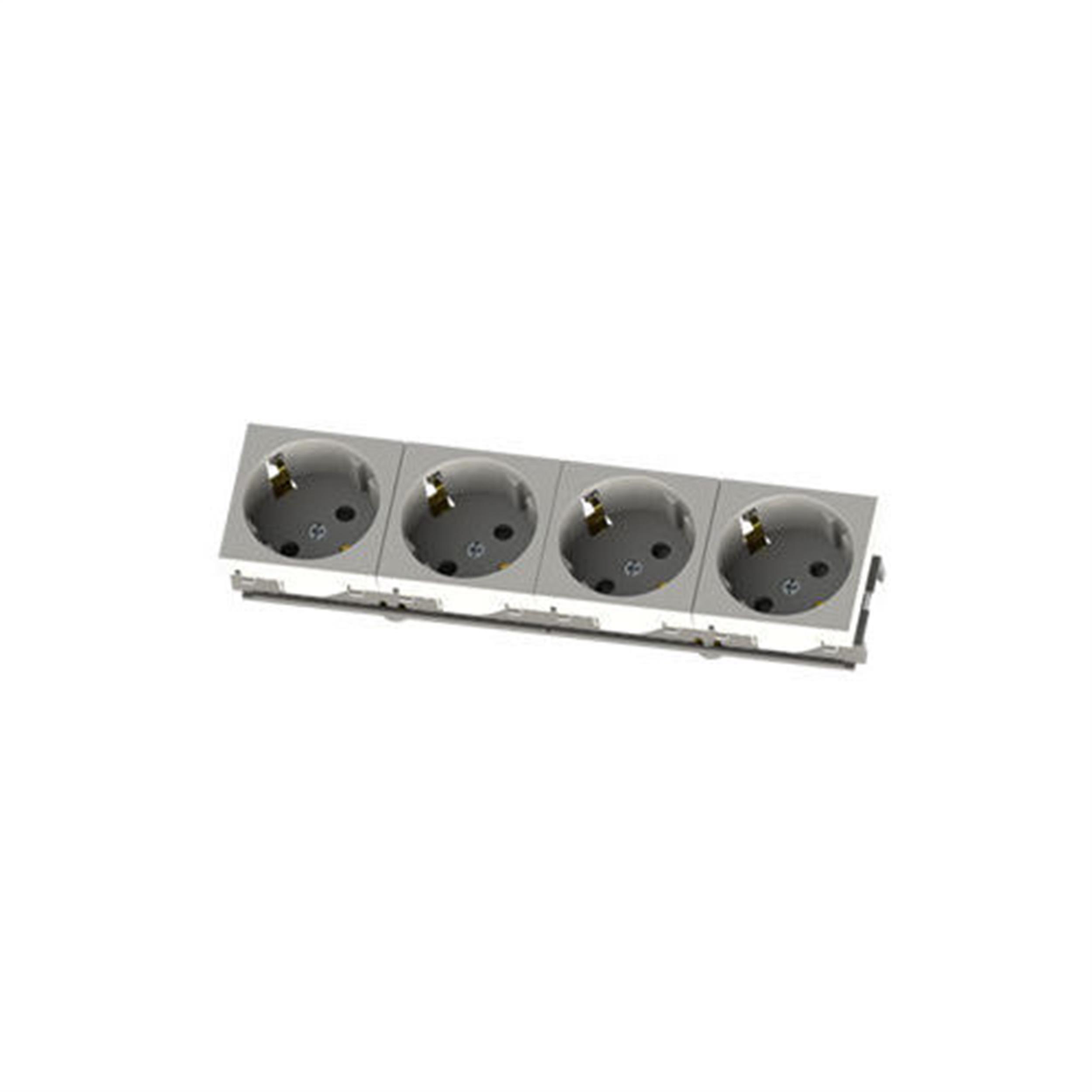 NE-AD Beyaz 45x45 mm 45 Derece Dörtlü Şebeke Prizi (NE-AD/2006-4)