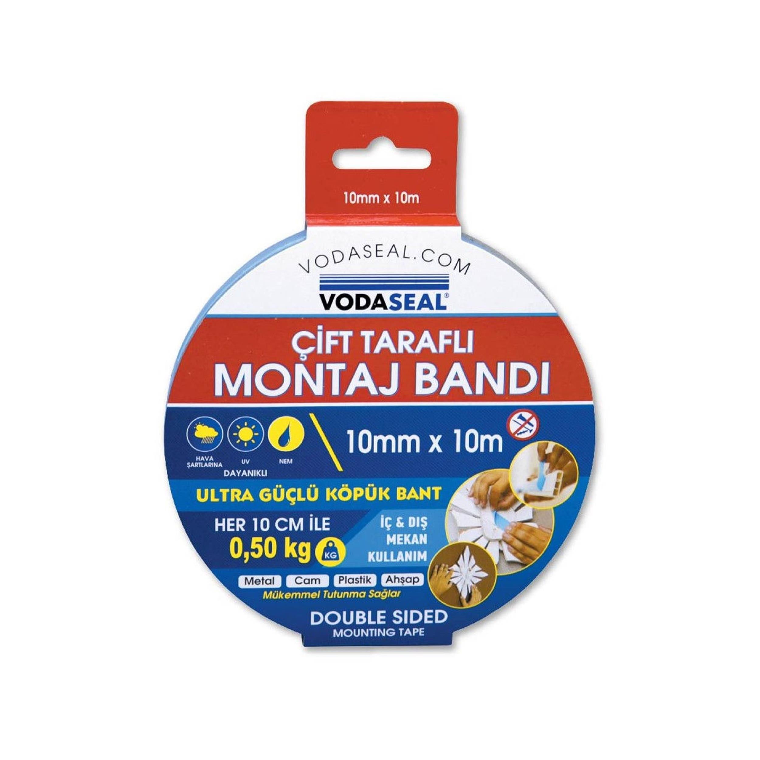 Vodaseal Beyaz 10 mm 10 Metre Çift Taraflı Köpük Bant (NM-KMB1010)