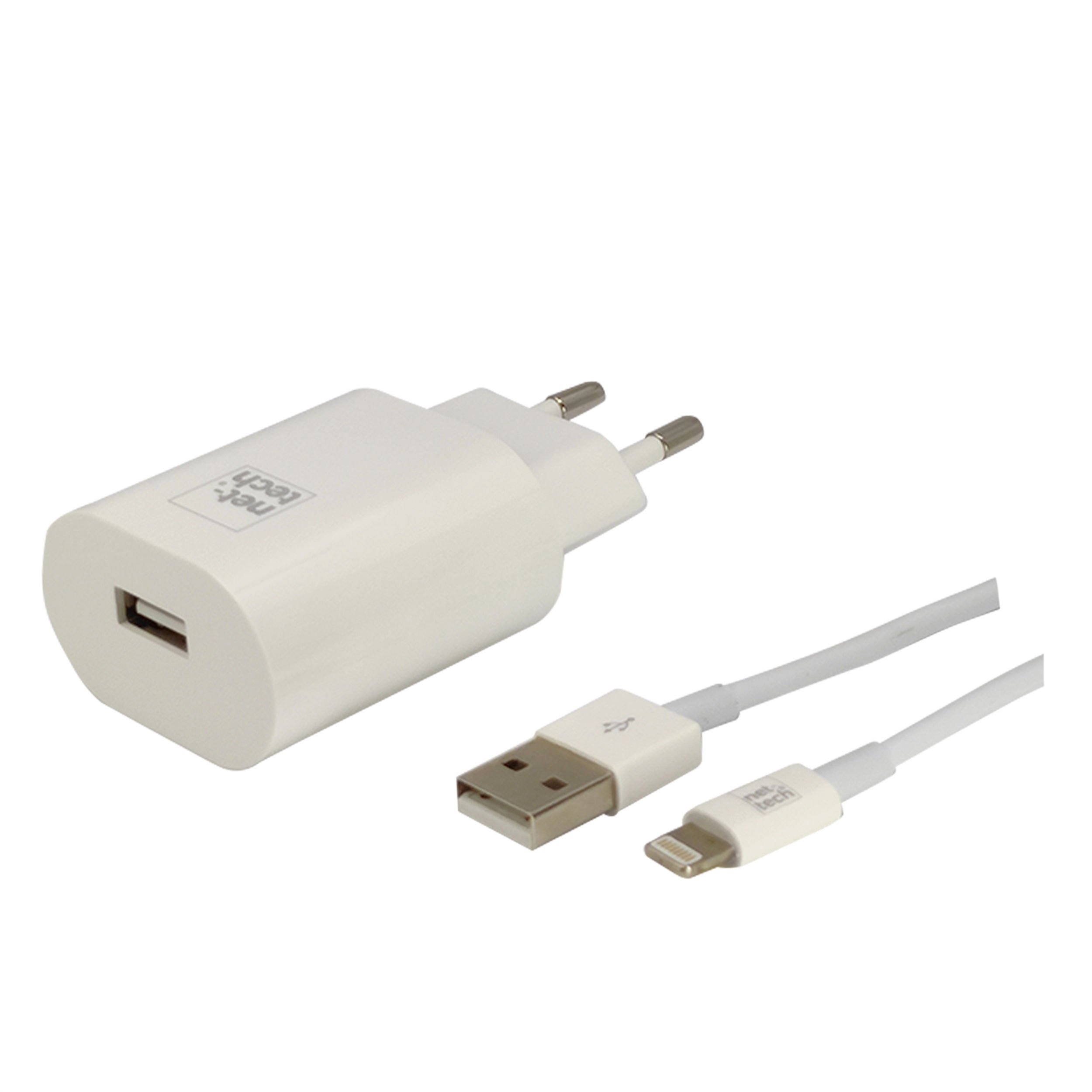 Nettech Beyaz 2,1 A 1 Lightning Kablo + Ev Tipi Şarj Kiti (NT-31157)