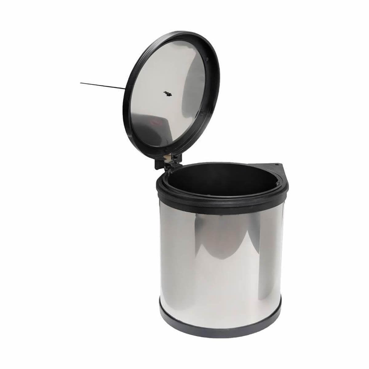 Pyramith Siyah 11 Litre Kapağa Monte Paslanmaz Çöp Kovası (P-9151-S)