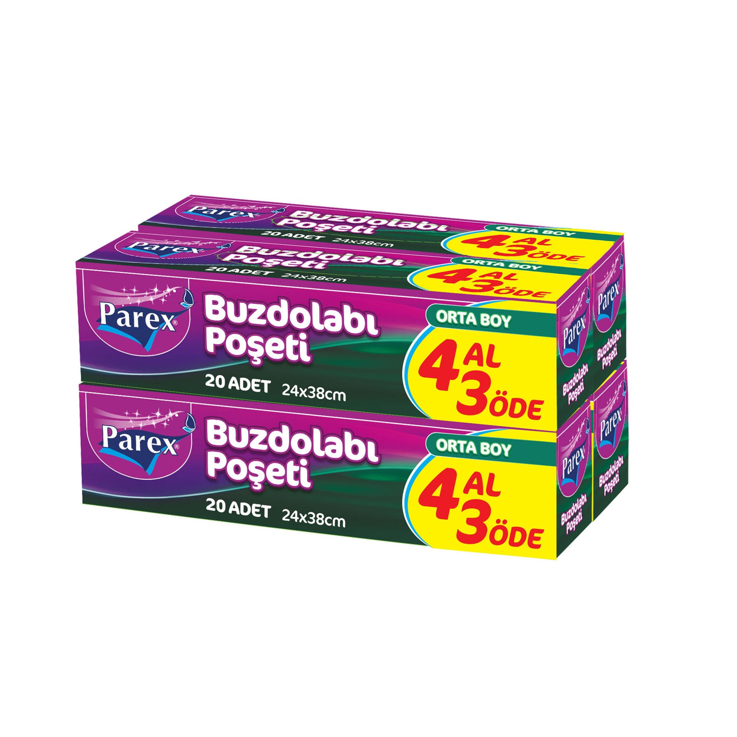 Parex 4 Al 3 Öde Orta Boy Buz Dolabı Poşeti (PAREX.1909375)