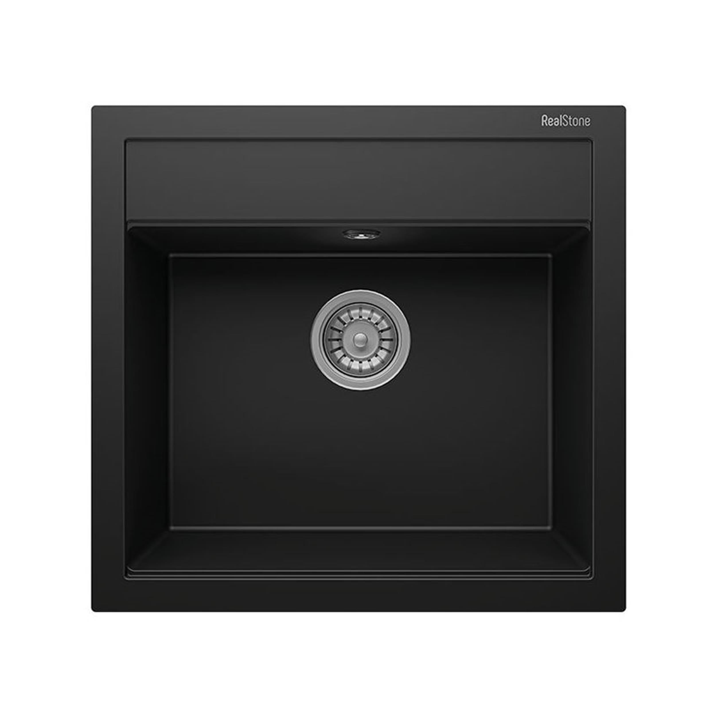 Real Stone Olympos 56 Siyah Tek Gözlü Damlalıksız Granit Eviye (REALSTONE.K-004-S)