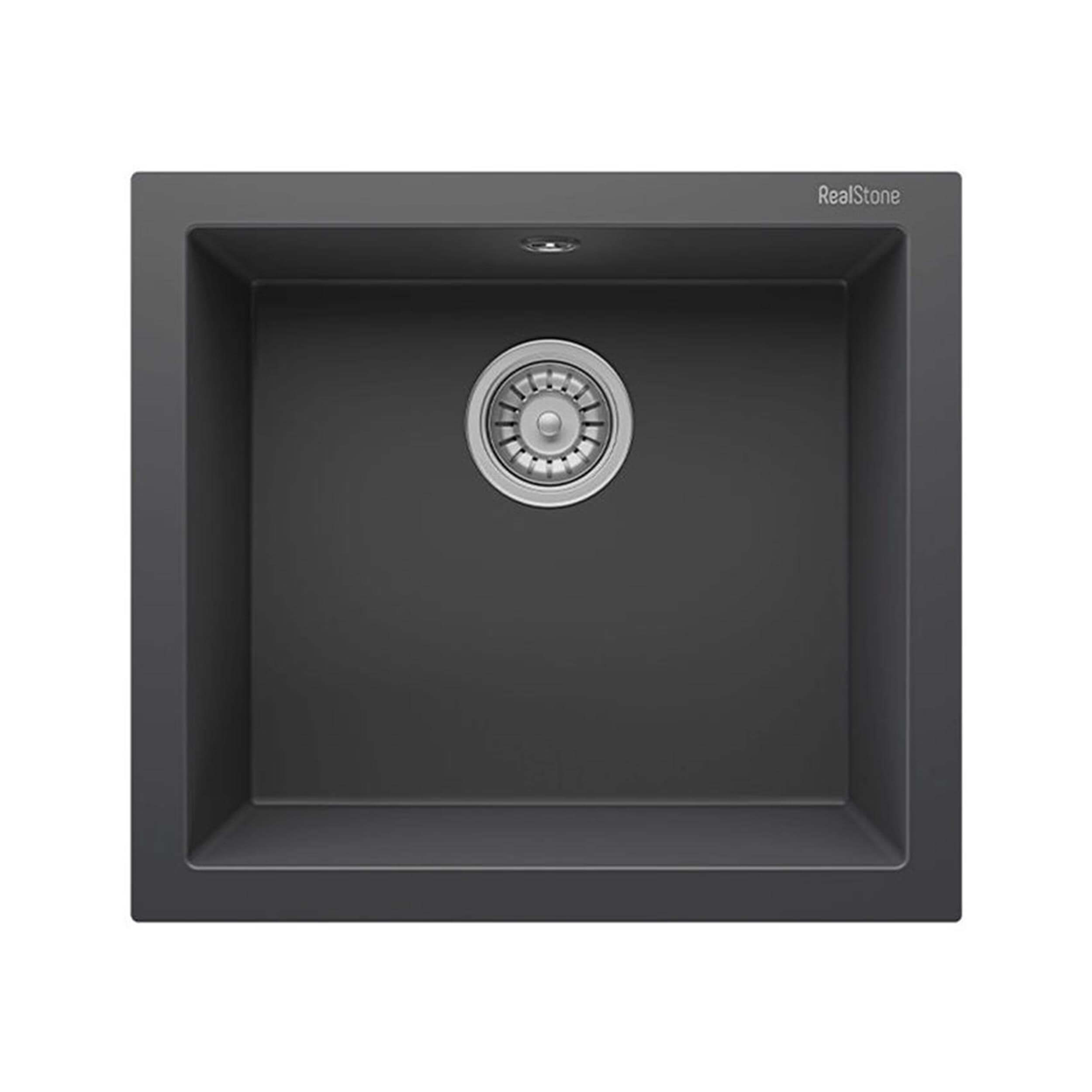 Real Stone Gordion 52 Antrasit Tek Gözlü Damlalıksız Granit Eviye (REALSTONE.K-005-A)