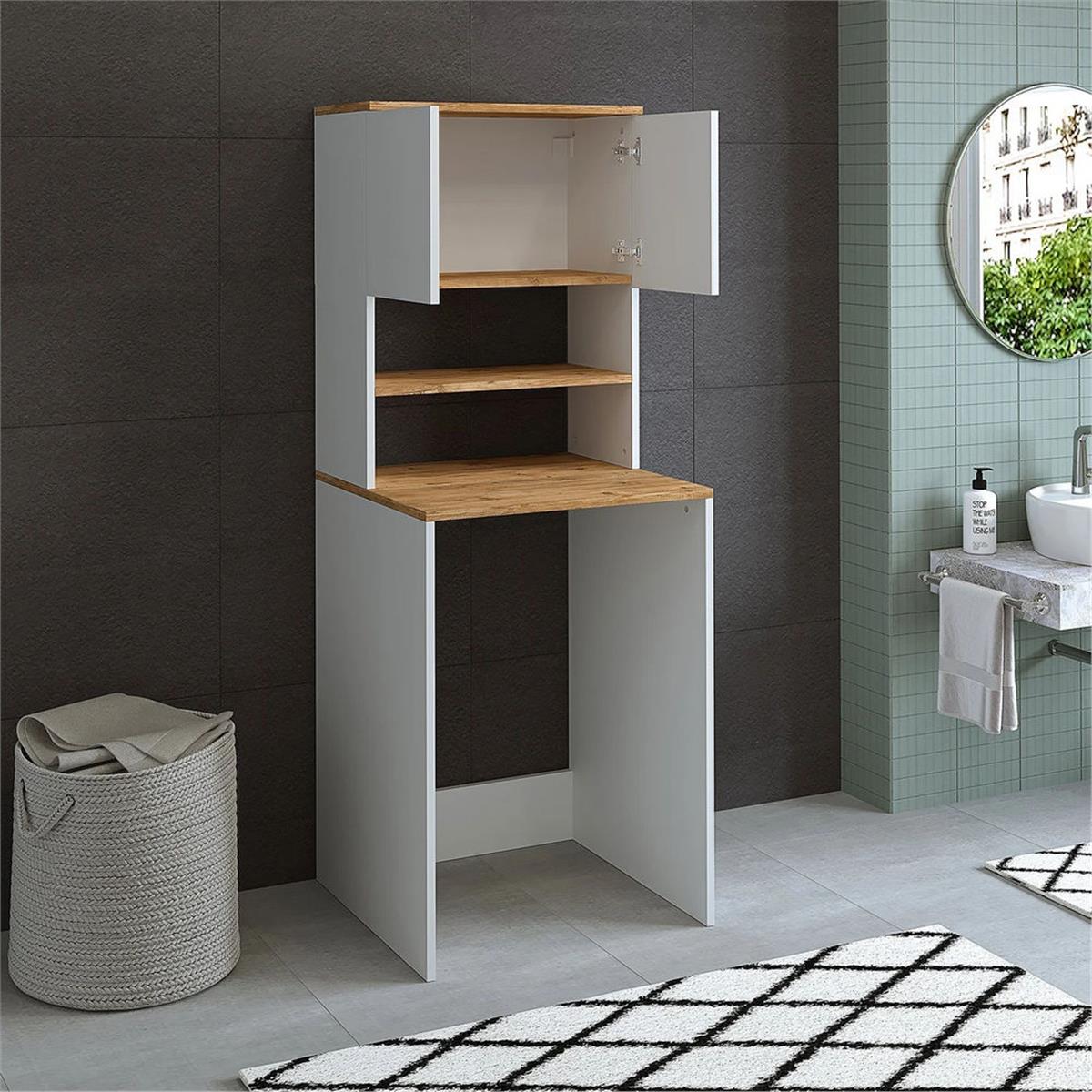 Room Art Atlas Çam Beyaz Eco Çamaşır Makinası Dolabı (RoomArt.1712)